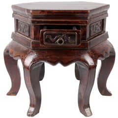 Chinese Hexagonal Shape Side Table