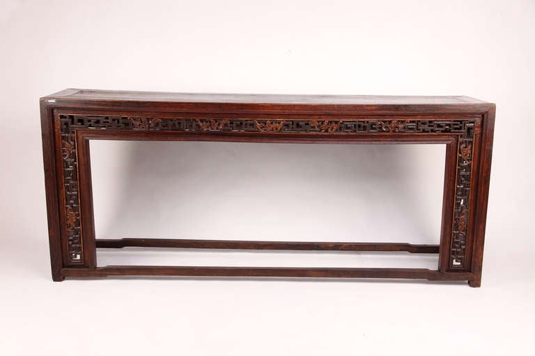19th Century Chinese Altar Table with Carving In Excellent Condition In Chicago, IL