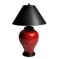 Red Wooden Pot Lamp