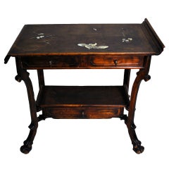 Chinoiserie Table w/3 Drawers 