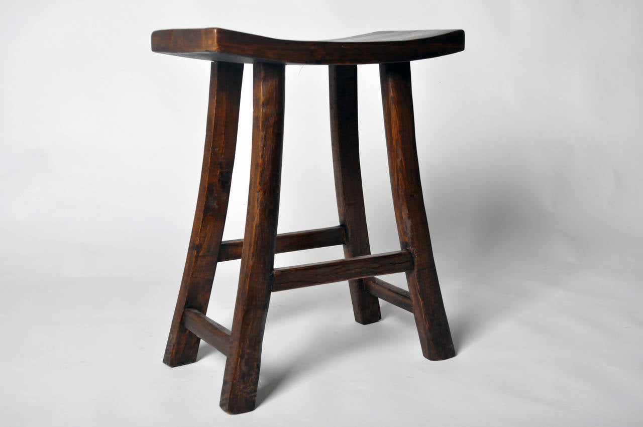 Elm 19th Century Wooden Stool