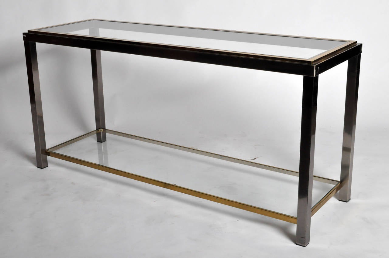 French Metal Frame Console by Willy Rizzo