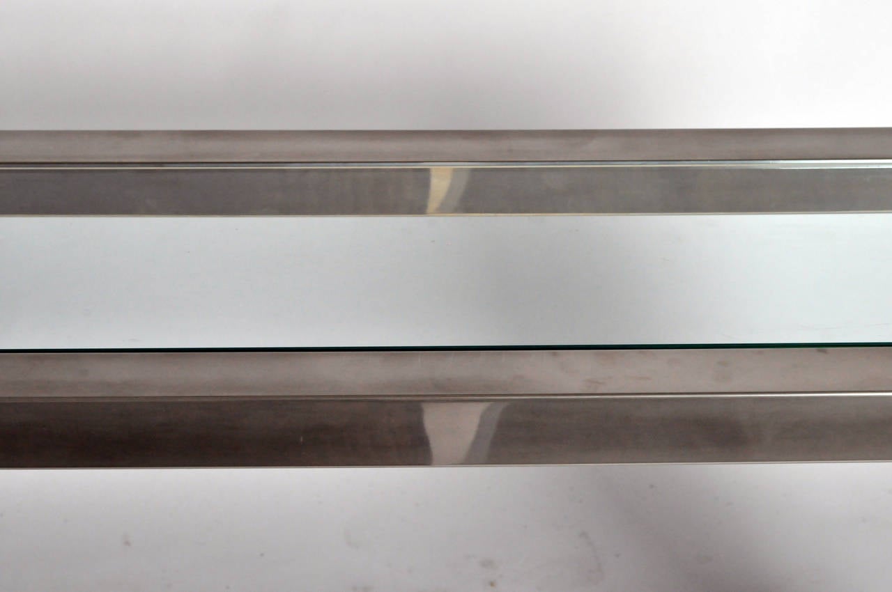 chrome and glass sofa table