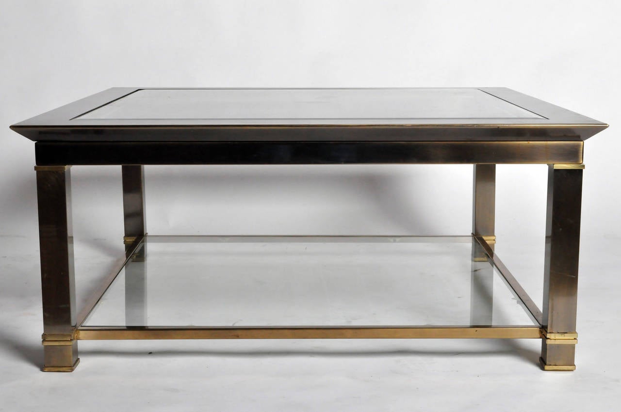 French Brass and Glass Coffee Table
