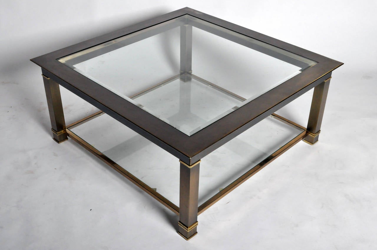 Late 20th Century Brass and Glass Coffee Table