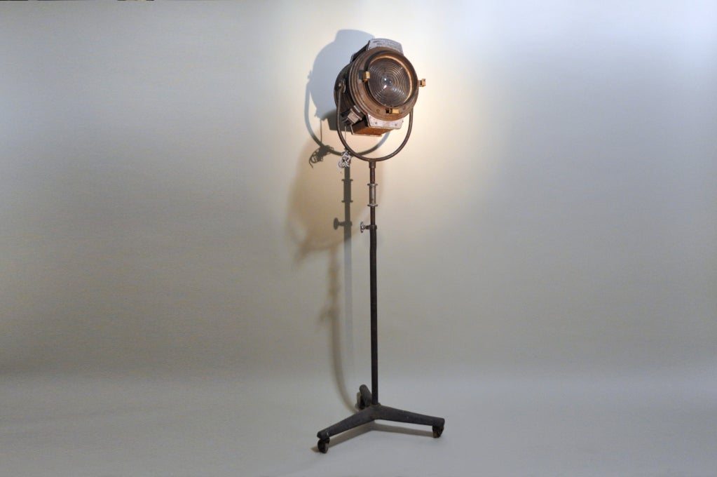 This 1930’s cinema production light was found on the Thai border with Burma.  It appears to have been used in Burma although it is clearly of American origin as it is clearly labeled “Burbank, California”.  All of the hardware is original and