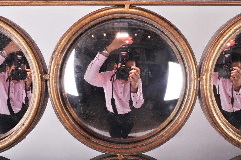 20th Century Decoration Panel of Round Curved Mirrors