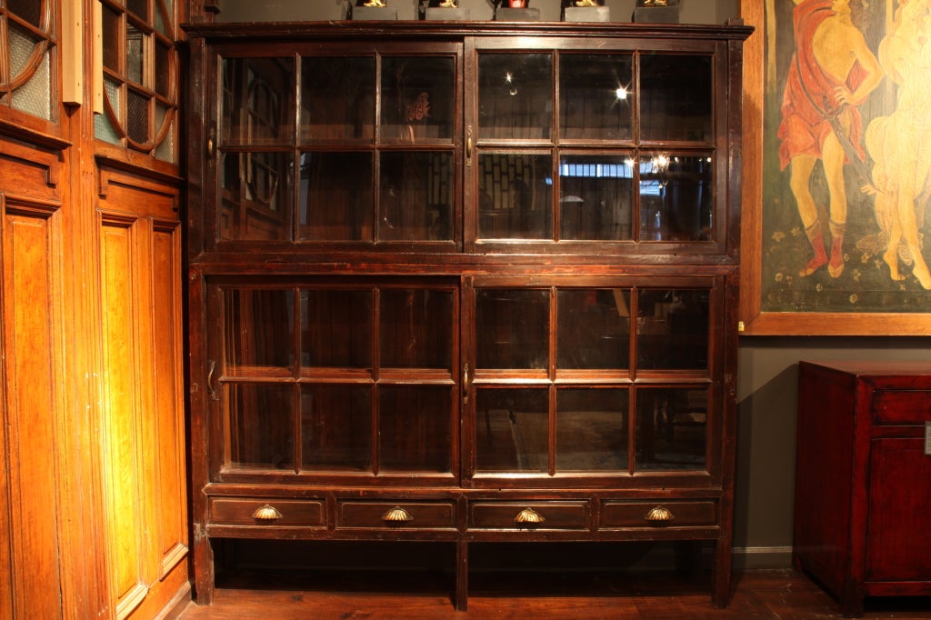 British Colonial Bookcase with Sliding Doors at 1stDibs | colonial ...