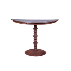 French Industrial Half Round table