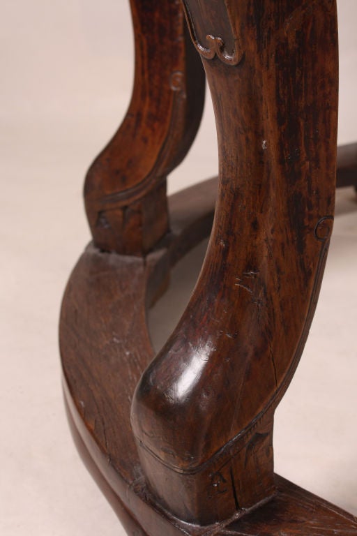 Chinese laquered elmwood, tea or entry table.