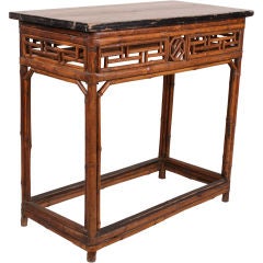 Antique Bamboo Table with Elmwood Top