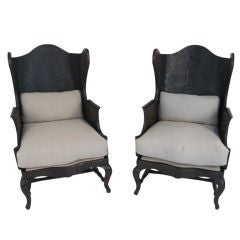 Pair of Walnut Armchairs