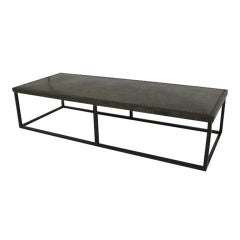 Belgian Iron Coffee Table with Riveted Top