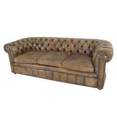 Exceptional English Leather Chesterfield