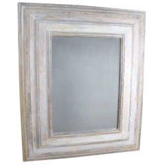 Large Belgian Oak Mirror with Painted Frame Large Belgian Oak Mirror with Painted Frame