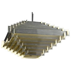 Vintage Aluminum Ziggurat Pendant