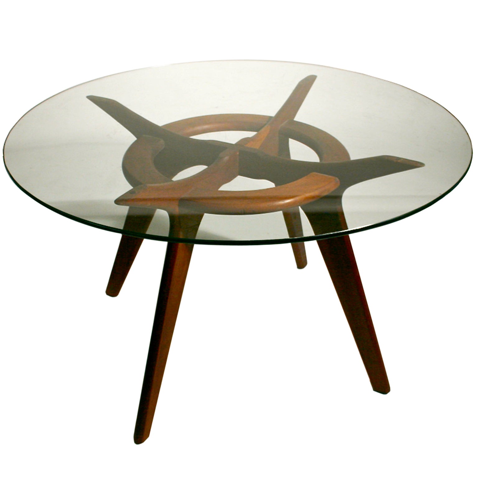 Round Walnut Dining Table by Adrian Pearsall