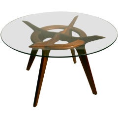 Round Walnut Dining Table by Adrian Pearsall