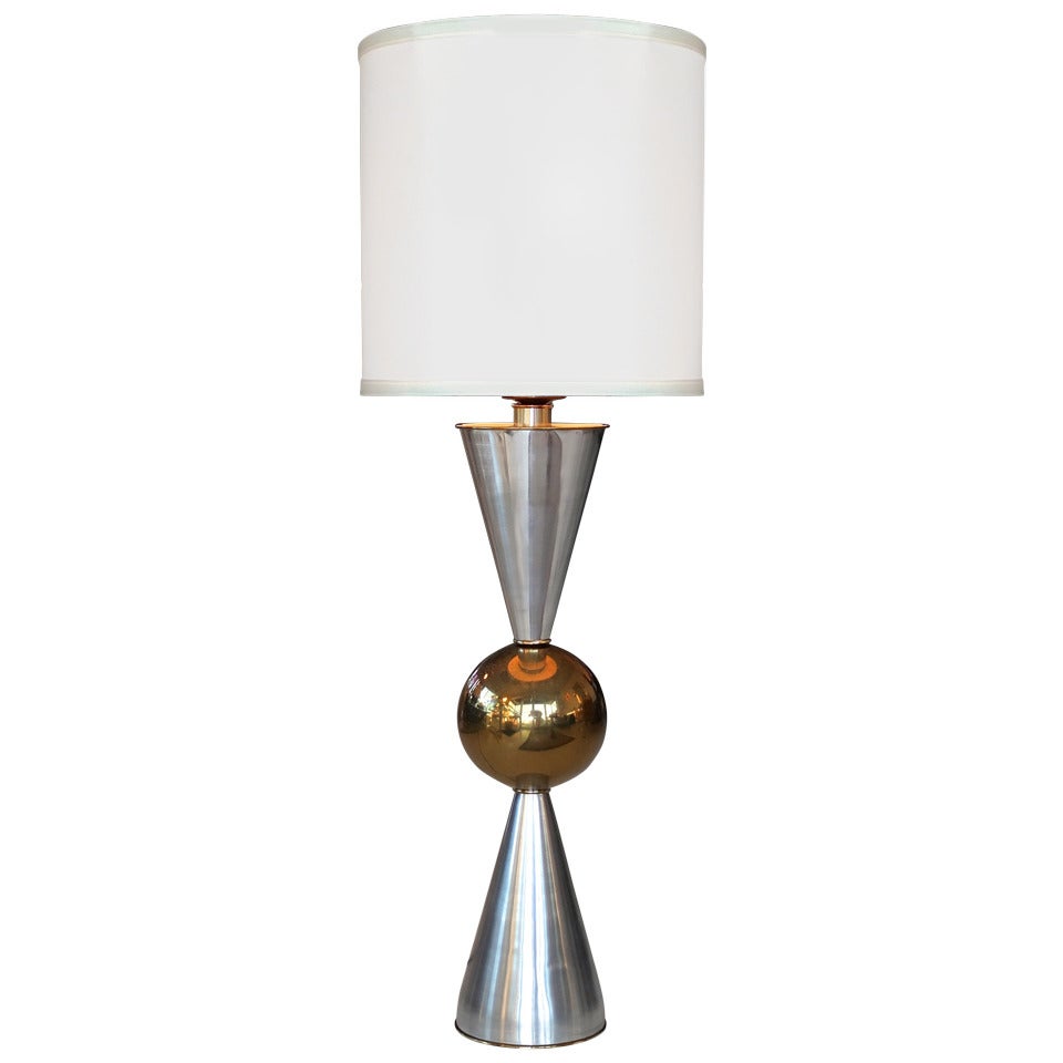 Atomic Double Cone & Ball Table Lamp For Sale