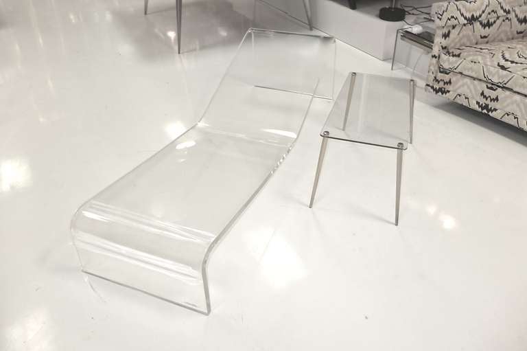 Late 20th Century Signed Original Lucite Chaise by Gary Gutterman For Sale