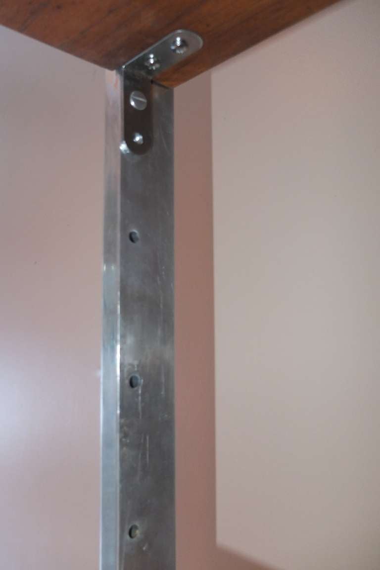 Walnut & Polished Aluminum Room Divider In Excellent Condition In Hanover, MA