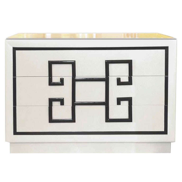 Pair of 1940's Kittinger Mandarin Greek Key Chests For Sale