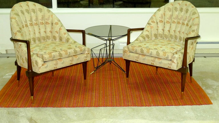Mid-Century Modern Pair of Sculptural Modern Scoop Back Lounge Chairs