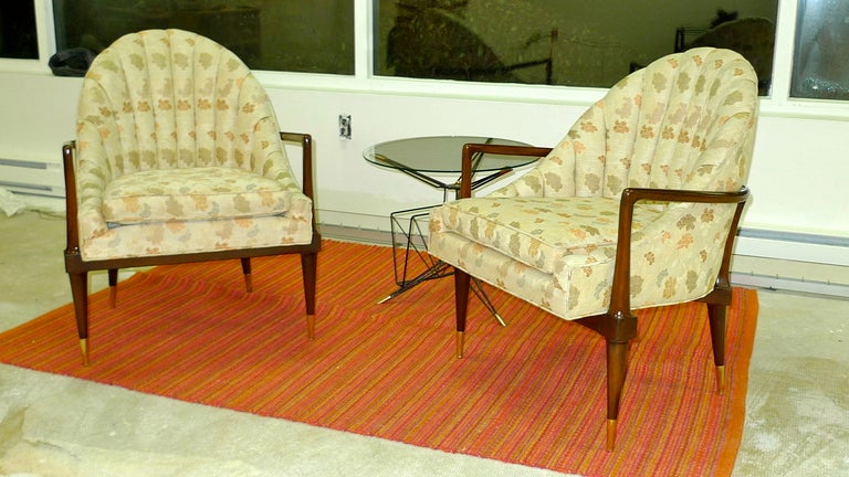 Pair of Sculptural Modern Scoop Back Lounge Chairs In Excellent Condition In Hanover, MA