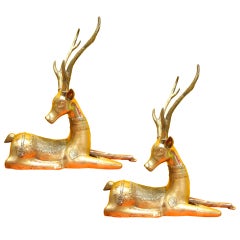 Pair of Brass Resting Deer by Sarreid 10