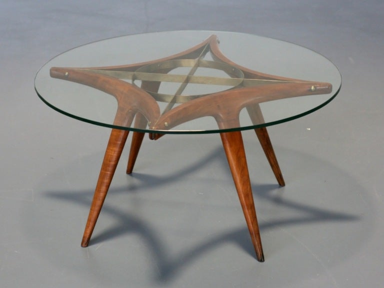 American Round Walnut Dining Table by Adrian Pearsall