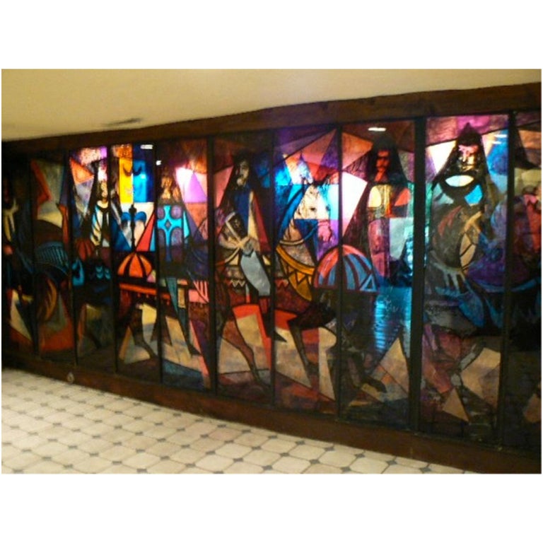 Mid-20th Century King Arthur Mural (16' x 6') by Peter Ostuni for Savoy-Plaza Hotel 1951 For Sale