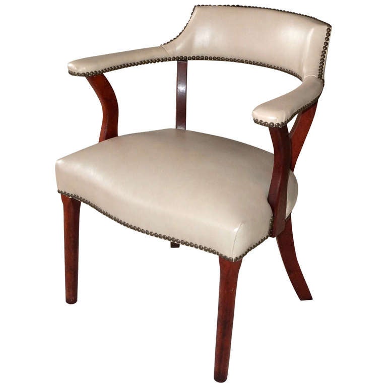 Curved Back Library Chair at 1stdibs