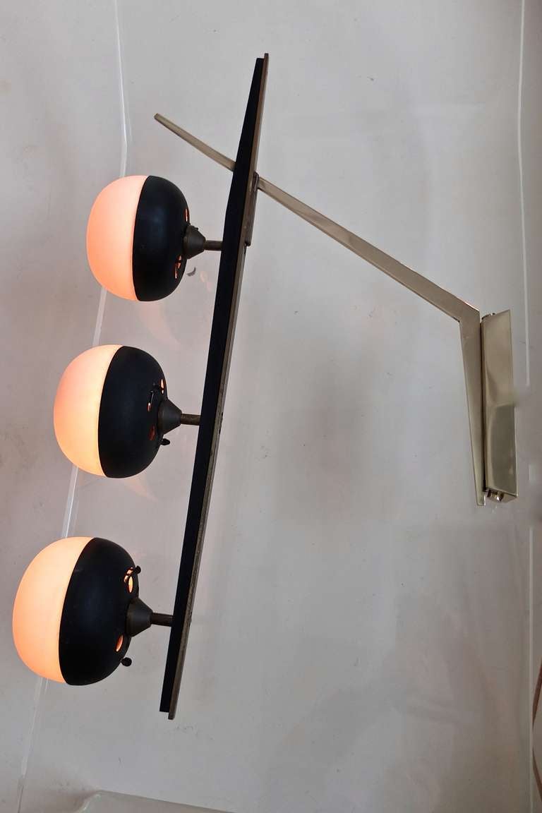 Linear L Shaped Wall or Ceiling Light by Maison Arlus In Excellent Condition For Sale In Hanover, MA