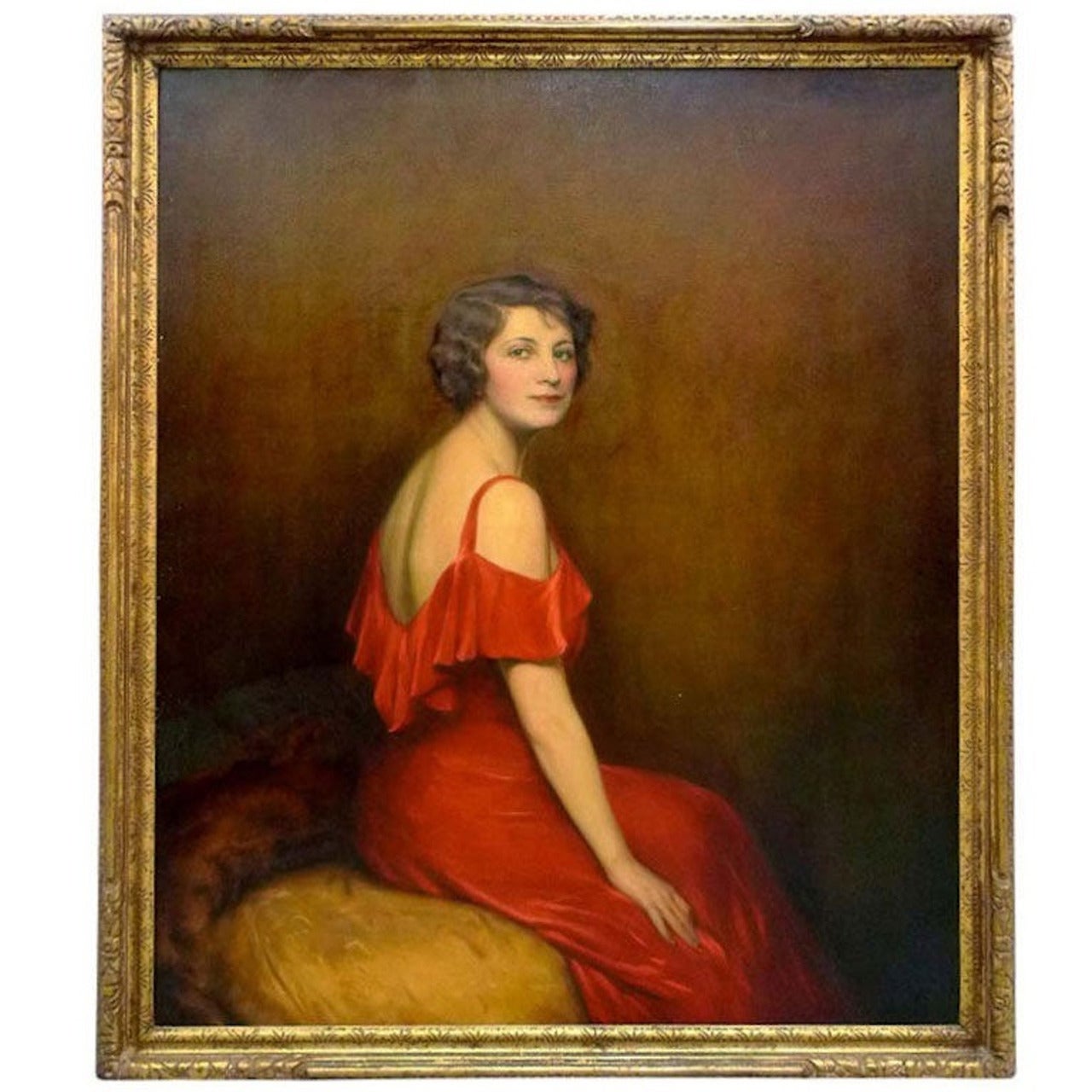 Roland Hinton Perry Portrait of a Lady in Red, 1931