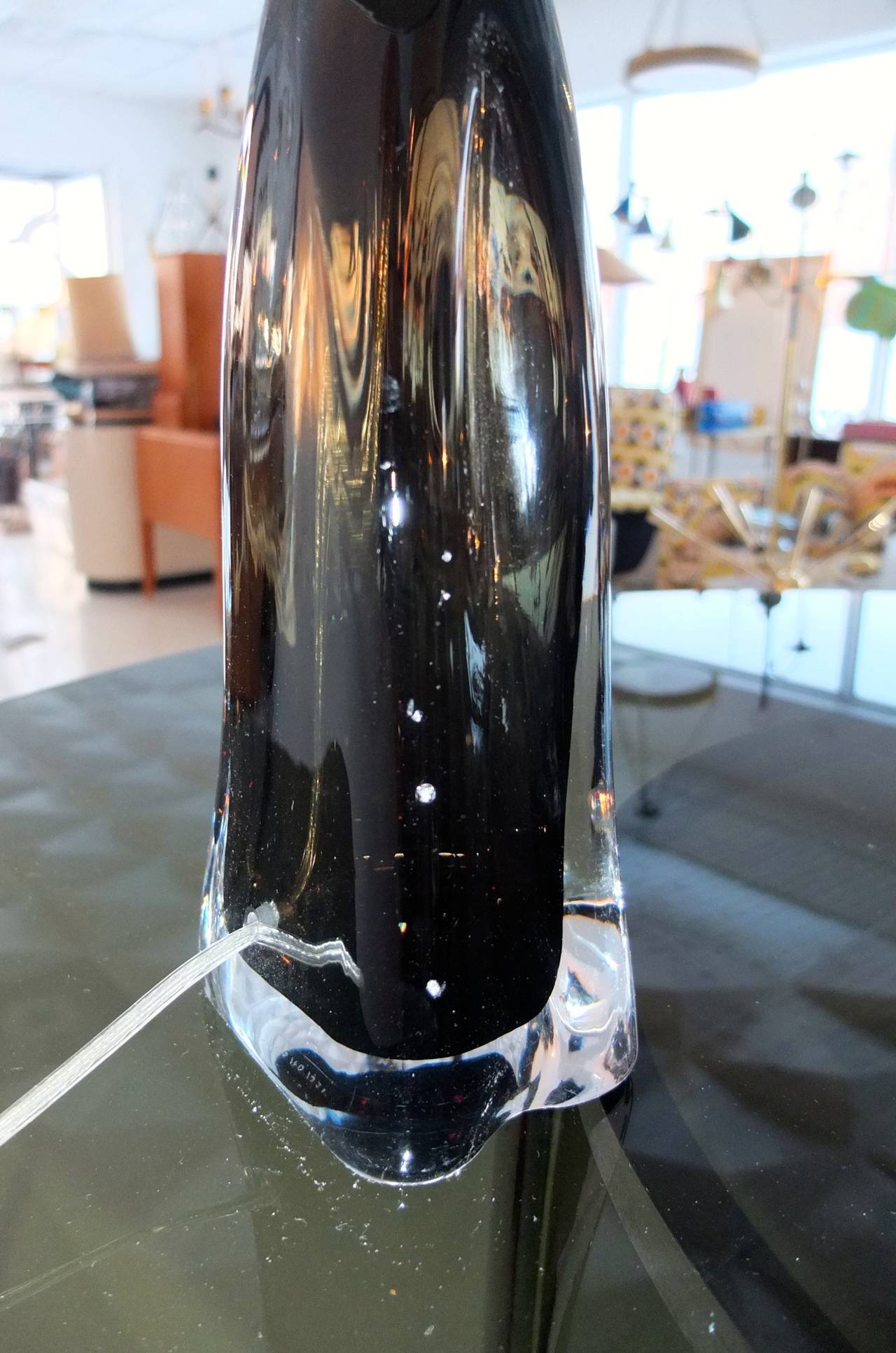 Verre Paire de lampes en verre fumé de Carl Fagerlund pour Orrefors, Suède en vente