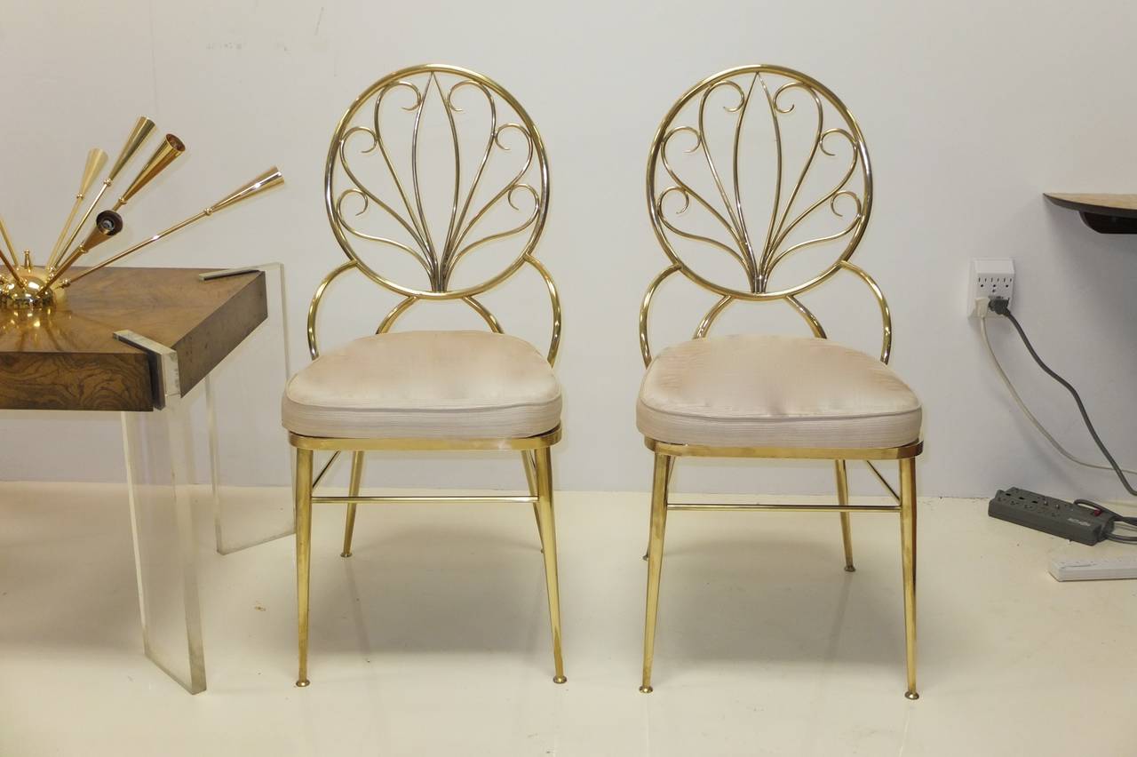 Pair of Solid Brass Chiavari Chairs 2