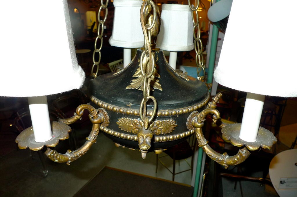 French 6 Candle Empire Style Chandelier