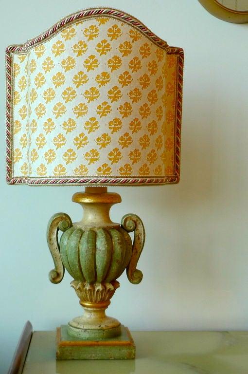 Pair of Italian Lamps with Fortuny Shield Shades 3