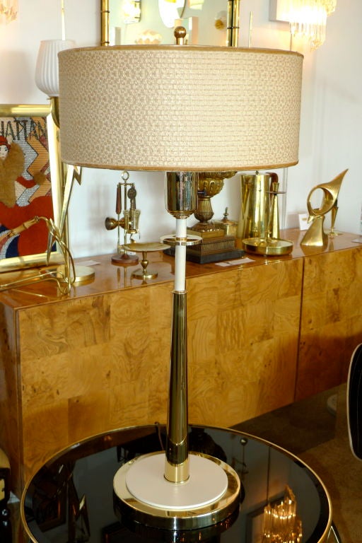 Pair of Tall Slender Brass Stiffel Lamps