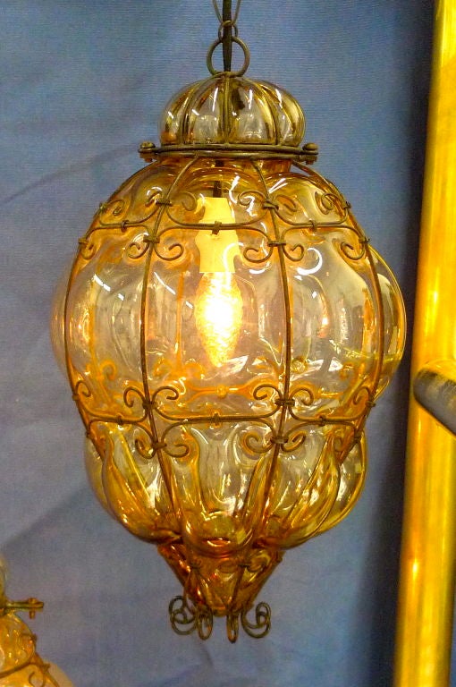 Seguso Murano Bubble Glass Cage Lanterns 4