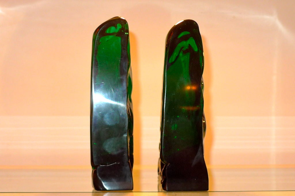 Pair of Murano Glass Bookends by Luciano Gaspari for Salviati For Sale 1