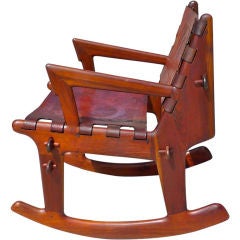 Ecuadorian Tooled Leather Rocking Chair - Peace Corps Project.