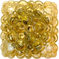 Austrian Bubble Glass Large Square Sconce or Flush Mount