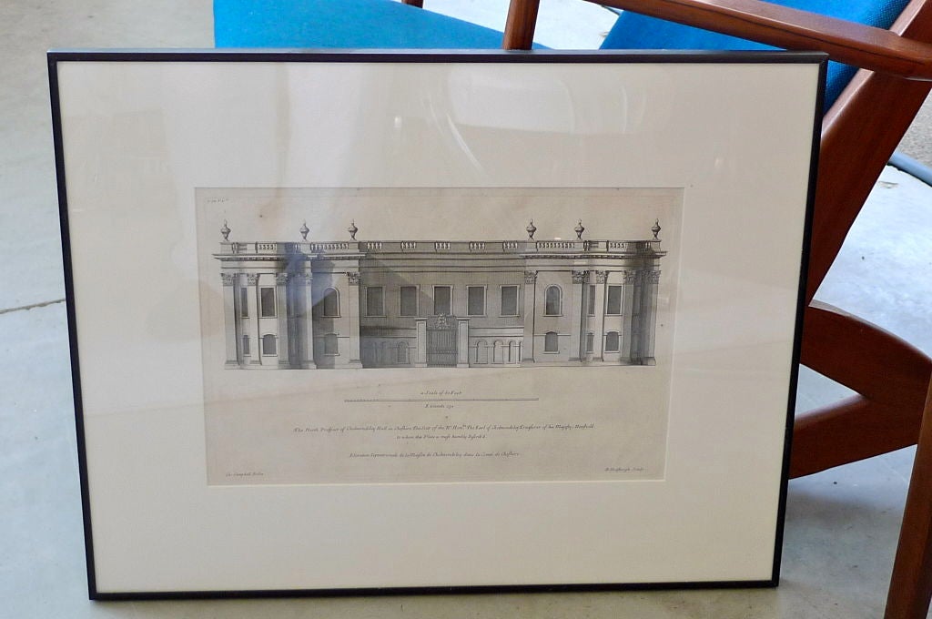 Vier 18. Jahrhundert. Kupferstich-Tafeln aus Vitruvius Britannicus