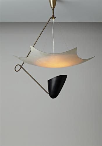 Italian Modernist Chandelier in the style of Angelo Lelii For Sale 4