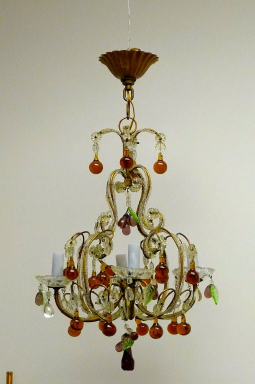 Maison Bagues Style Crystal Drop Chandelier For Sale 1