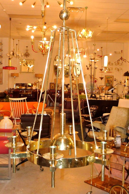 Swedish Brass Chandelier by Sölve Carlsson Helsingborg For Sale 3