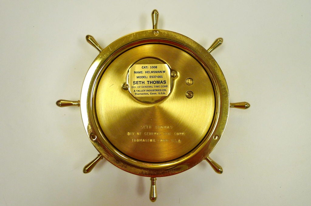 American Seth Thomas 'Helmsman' Brass Ships Bell Clock