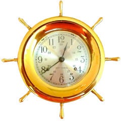 Vintage Seth Thomas 'Helmsman' Brass Ships Bell Clock