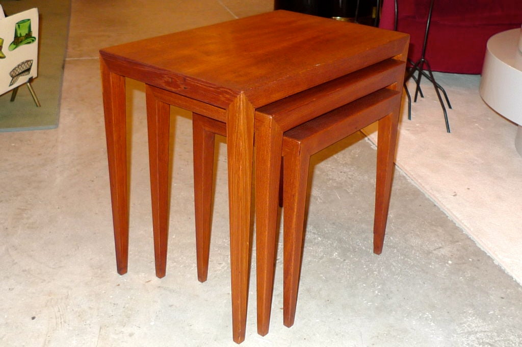 Danish Ludvig Pontoppidan Teak Nesting Tables For Sale